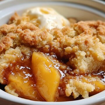 Slow Cooker Peach Cobbler