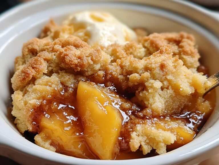 Slow Cooker Peach Cobbler