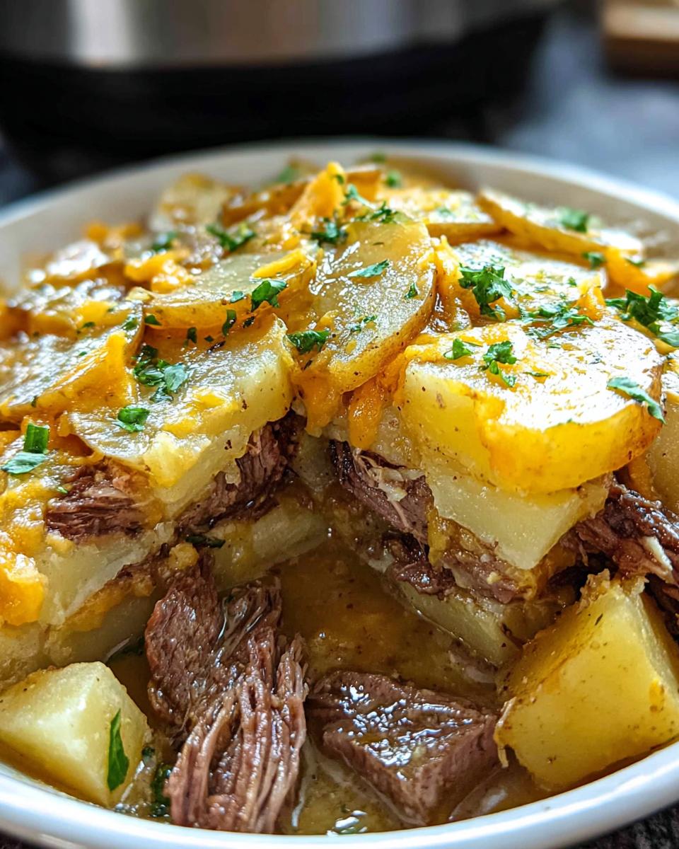 Slow Cooker Steak And Cheddar Potato Casserole - Detail 1