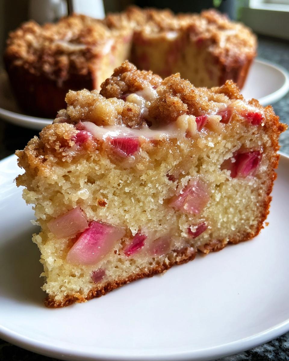 Sour Cream Rhubarb Coffee Cake - Detail 1