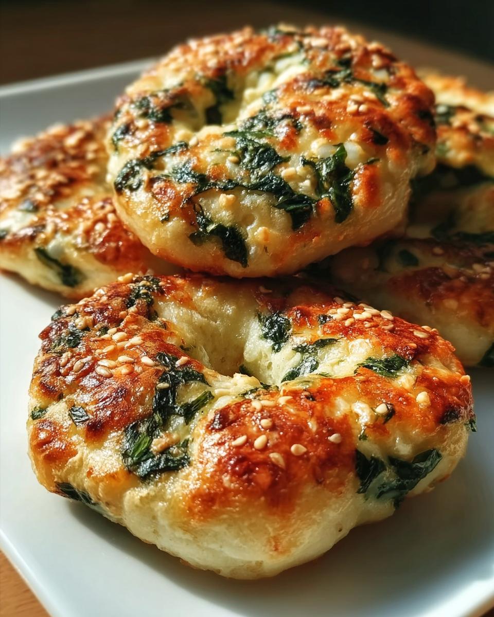 Spinach Cottage Cheese Flat Bagels - Detail 2