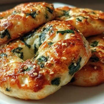 Spinach Cottage Cheese Flat Bagels