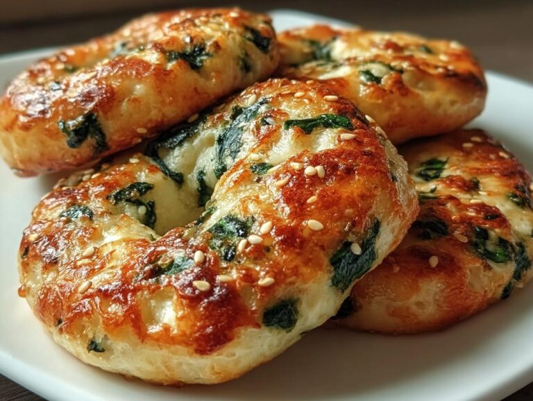 Spinach Cottage Cheese Flat Bagels