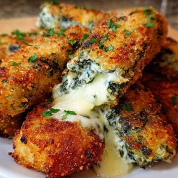 Spinach Dip Mozzarella Sticks