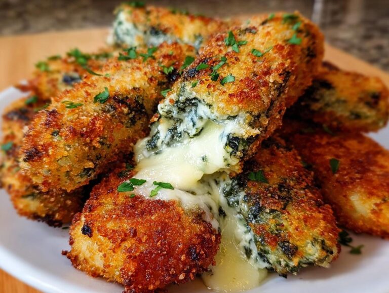 Spinach Dip Mozzarella Sticks