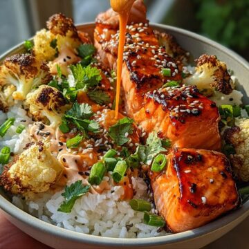 Sriracha Honey Salmon Bowls