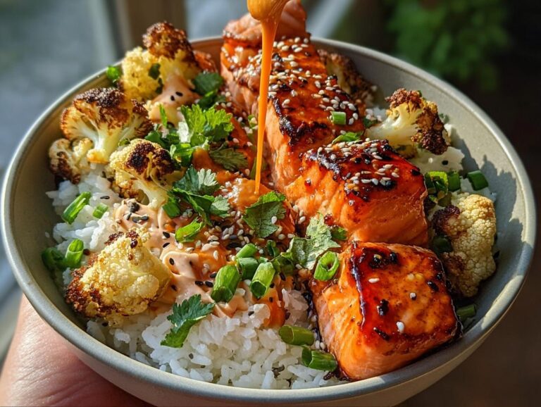 Sriracha Honey Salmon Bowls
