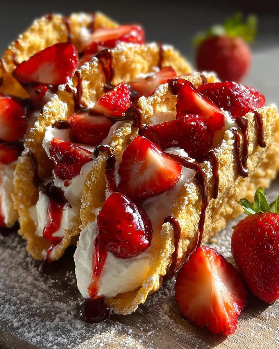 Strawberry Cheesecake Dessert Tacos - Detail 1