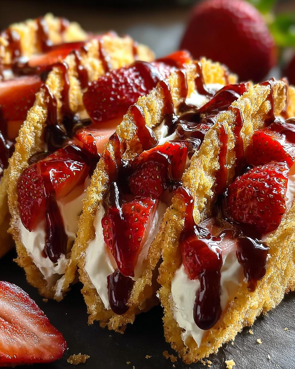Strawberry Cheesecake Dessert Tacos - Detail 2
