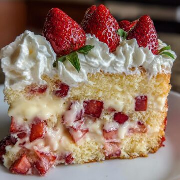 Strawberry Custard Delight Cake