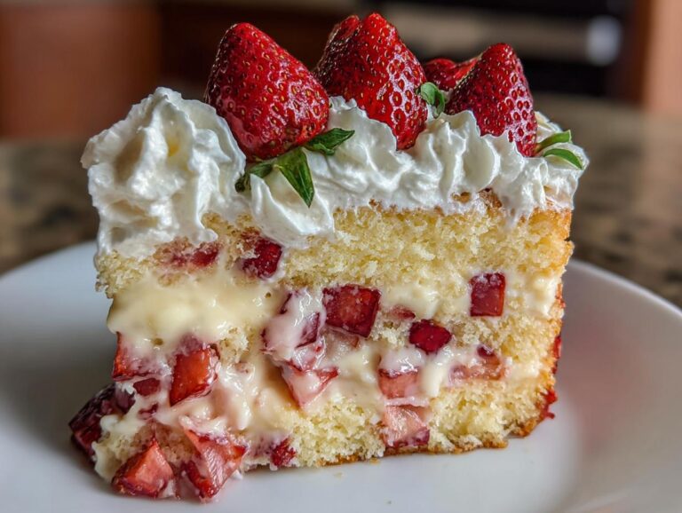 Strawberry Custard Delight Cake