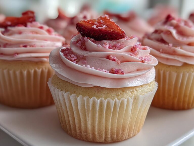 Strawberry Milkshake Cupcakes