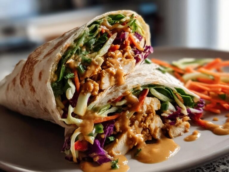 Thai Peanut Chicken Wraps
