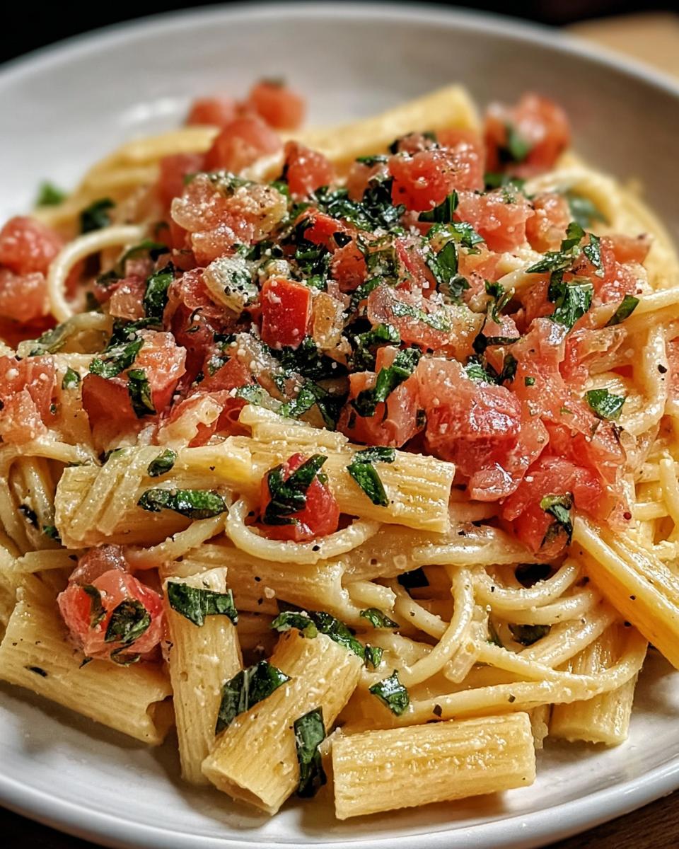 Tomato Basil Pasta With Light Ricotta Cream Sauce - Detail 1