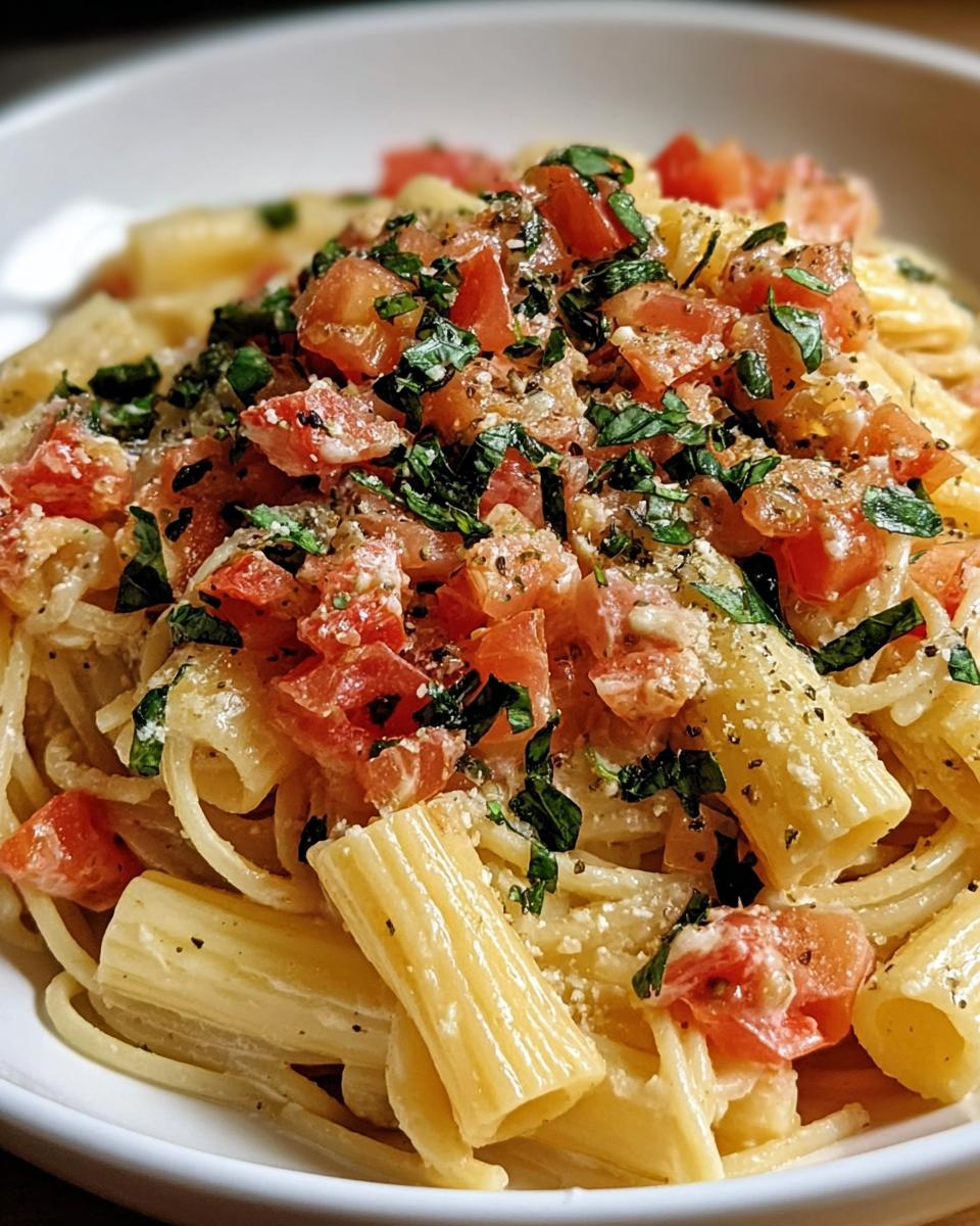 Tomato Basil Pasta With Light Ricotta Cream Sauce - Detail 2