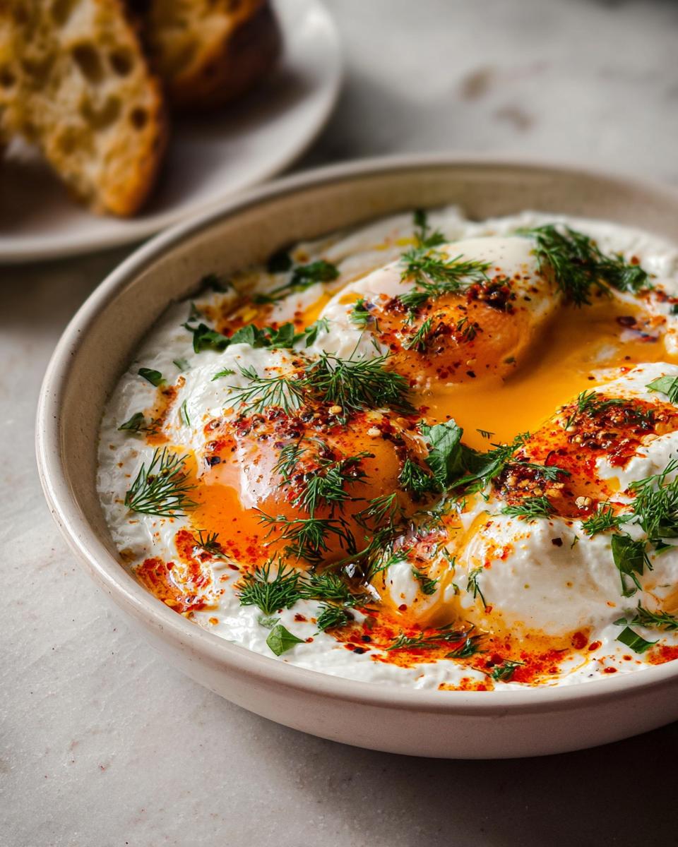 Turkish Eggs With Creamy Yogurt & Butter Sauce - Detail 2