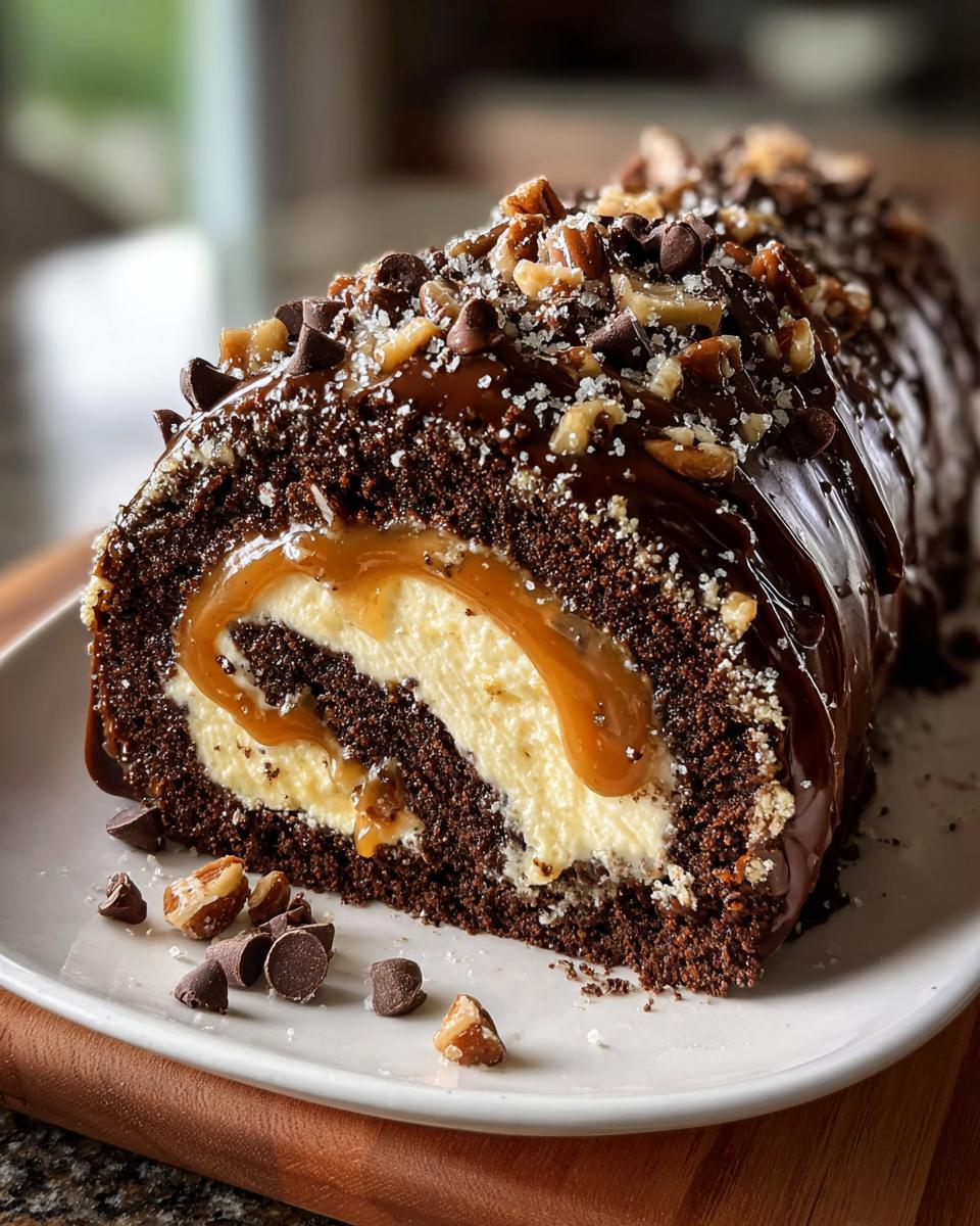 Turtle Caramel Chocolate Cake Roll - Detail 1