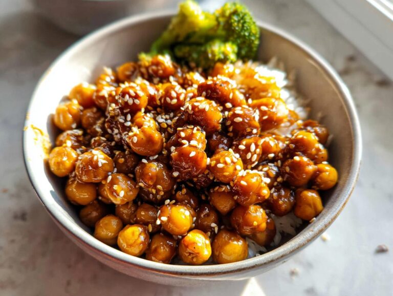 Vegan Sticky Sesame Chickpeas
