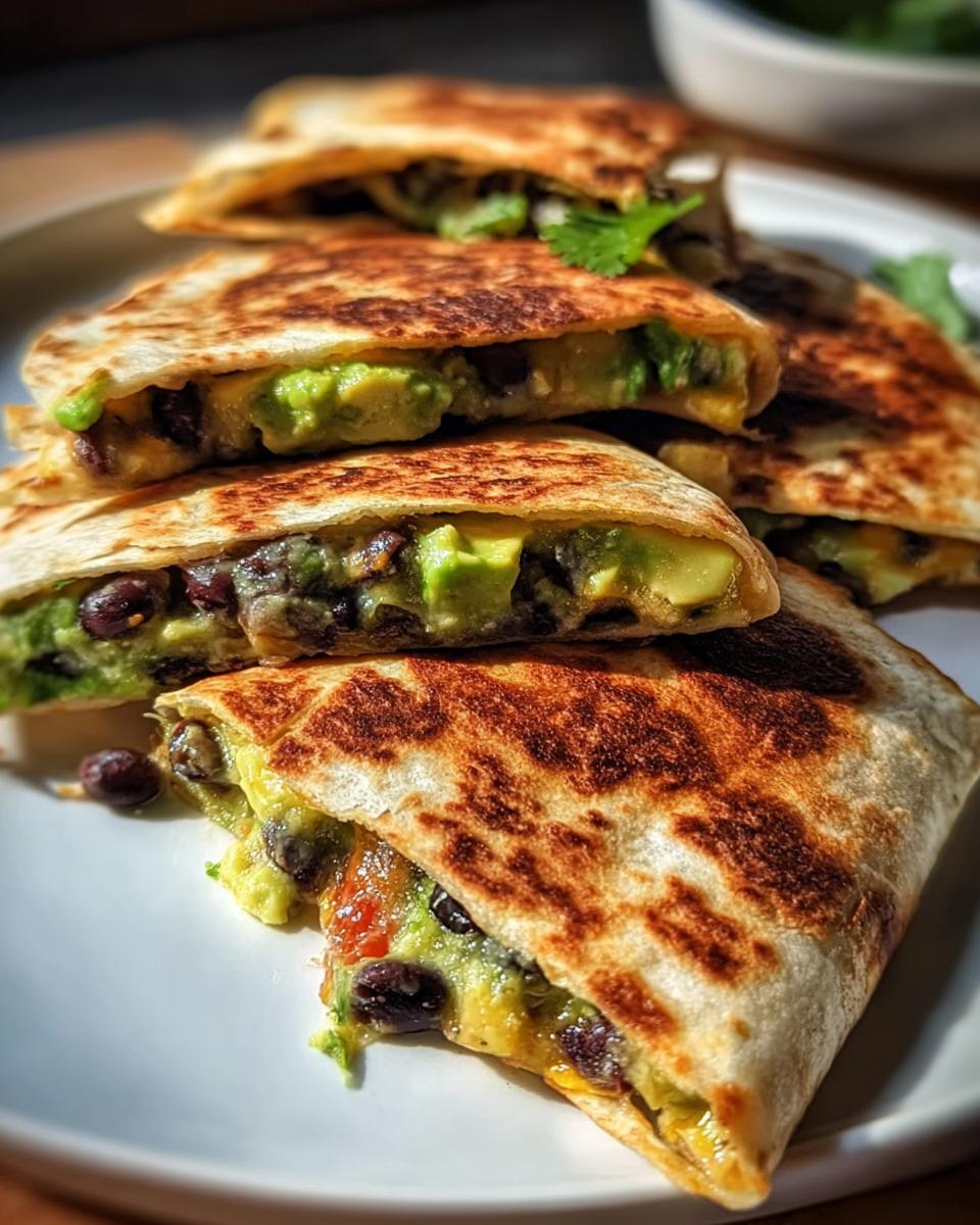 Vegetarian Avocado & Black Bean Quesadilla - Detail 1