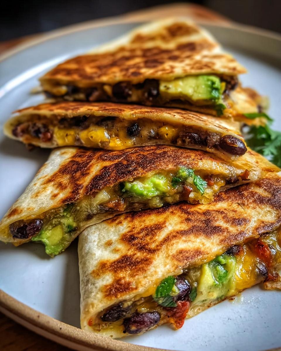Vegetarian Avocado & Black Bean Quesadilla - Detail 2