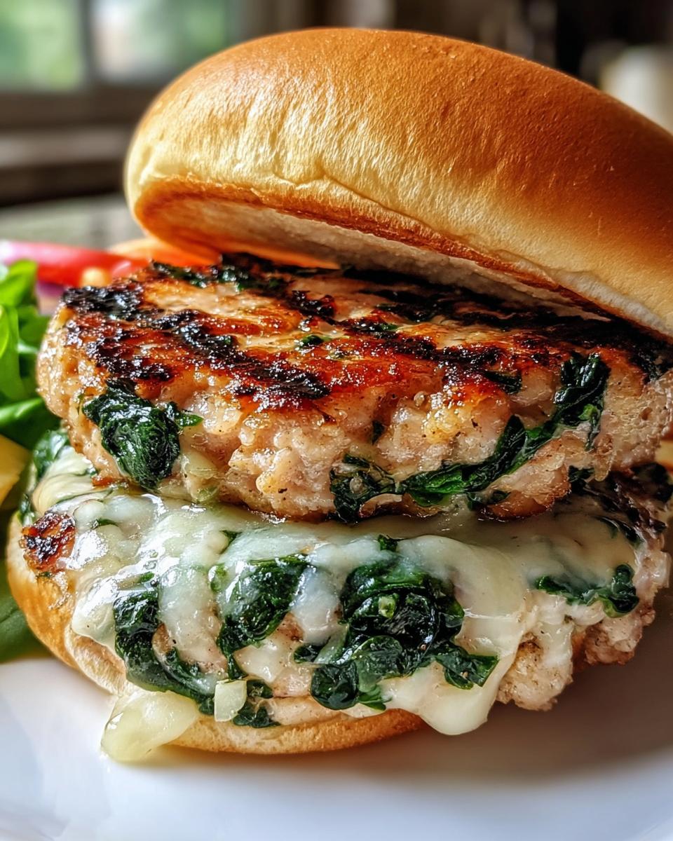 White Cheddar And Spinach Chicken Burgers - Detail 1