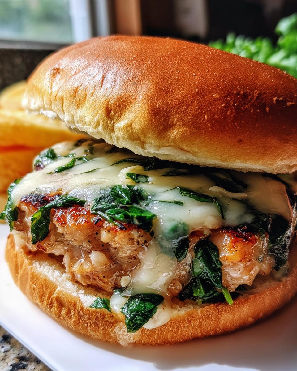 White Cheddar And Spinach Chicken Burgers - Detail 2