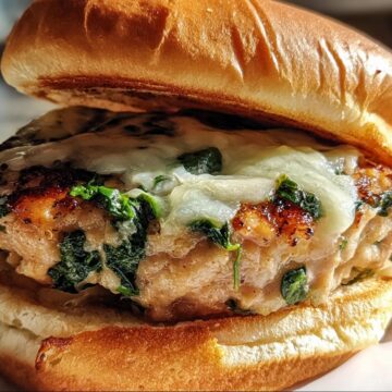 White Cheddar And Spinach Chicken Burgers